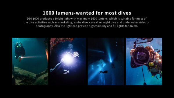 XTAR D30 1600 lumen Dive Light - Image 2