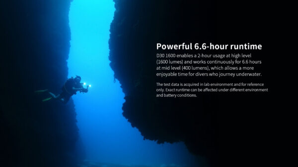 XTAR D30 1600 lumen Dive Light - Image 7
