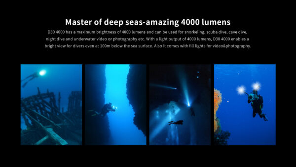 XTAR D30 4000 lumen Dive Light - Image 2