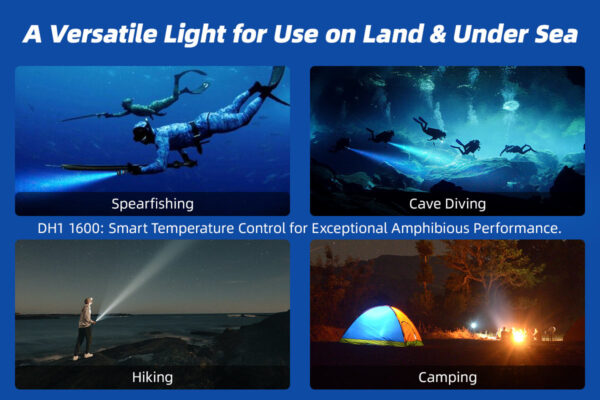 XTAR Hunter DH1 1600 Lumens Dive Light - Image 6